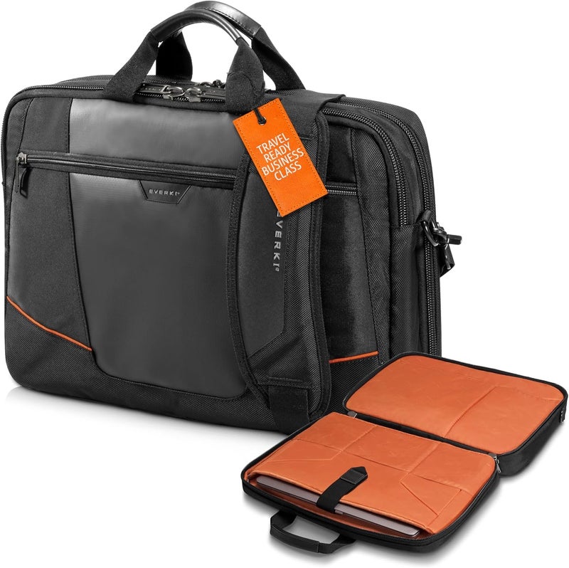 EVERKI Flight Business Laptop Briefcase Bag - Travel Checkpoint Friendly & Heavy Duty Laptop Briefcases for Men, Business Travel Bag with Lap top Compartment up to 16", 15L Capacity (EKB419), Black - Image 1